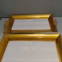 Teecyhooo 4 Pcs Gold Tray 14" x 10" Rectangle Decorative Plastic Serving Trays with Embossed Rims for Party Anniversary Wedding Bridal Shower, Baby Shower, Birthday, Cake Dessert Display