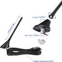Eightwood Universal Car Radio Rubber Antenna 7in, FM AM Roof Mount Vehicle Antennae Replacement with Mount Base 16ft Cable for Car Truck Stereo Receiver Head Unit
