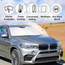 Windshield Sun Shade Custom Fit for 2014 2015 2016 2017 2018 BMW X5 Accessories Foldable Sunshade Sun Blocker Protect Car from Sun Rays & Heat Damage Keep Car Cooler