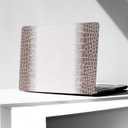 KEROM Compatible with Crocodile MacBook Pro 13 Inch Case 2026 2022-2016 M2 M1 A2338 A2289 A2251 A2159 A1989 A1706 A1708, Textured Aligator Skin Snakeskin PU Leather Case & Keyboard Cover, Brown White