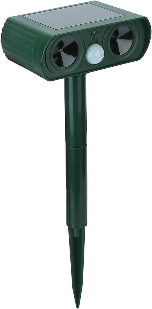 Ultrasonic Animal Repeller Solar Powered Motion Sensor Repellent IPX4 Waterproof Outdoor for Farm Garden Yard Repelling Deer Raccoon Cat Dog Rabbit Squirrel Bird