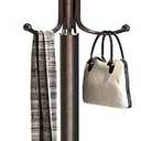 Kertnic Metal Coat Rack Stand with Natural Marble Base, Free Standing Hall Tree with 12 Hooks for Hanging Scarf, Bag, Jacket, Home Entry-way Hat Hanger Organizer (Bronze)