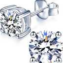 YODEWA 1/2/3ct Moissanite Stud Earrings for Women 925 Sterling Silver Hypoallergenic Butterfly Back 1 Pair DEF Color Lab Created Brilliant Round Moissanite Earrings