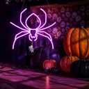 Spider Neon Sign, Halloween Animal Neon Sign, Spooky Halloween Decor Wall, Led Spider neon lights for Room Game Kids Room Man Cave Party Decor Gift Birthday Party Supply Bar