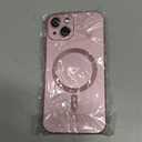 Magnetic case for iPhone 13 Phone Case for Women/Men, Matte Luxury Soft Metallic Luster Design with Camera Lens Protector, Compatible with Magsafe Case for iPhone 13 6.1"-Light Pink