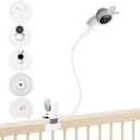 Baby Monitor Mount Holder Compatible with ARENTI 2K Alnanny A4/D3 and Other Baby Monitor Cameras with 1/4" Threaded Hole, 16 inches Flexible Clip Mount, Baby Camera Mount Without Tools (Cream)