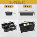 LARBANKE Tool Storage Organizer, 14-Piece Set with Interlocking Boxes, Non-Slip Internal Trays, Toolbox for Garage, Workshop, and Home Repairs