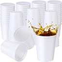 Yungyan 100 Pack 16oz Stadium Cups Reusable Plastic Cups Blank Drink Tumblers for Parties, Events, DIY Projects, 4.5 x 3.54 x 2.72 Inch (White)