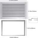 lesolar Door Air Vent Grille 20 x 12 Inch Door Louver Vent Two Sided Ventilation Cover Aluminum Door Air Vent for Exterior Interior Doors Overflow Ventilation Grill Wall Vent for Bathroom Side Wall