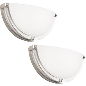 13 inch Dimmable LED Wall Sconce, Half Moon Wall Light Fixture, 3000K/4000K/5000K Color Temperature Adjustable, Modern Bathroom Vanity Light FixturesSuper Bright (Brushed Nickel) 2 Pack