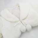 Abbyabbie.Li Flower Girl Dress Coat,Girl Cozy Faux Fur Bolero Shrug Accessories Princess Cape (White, S)