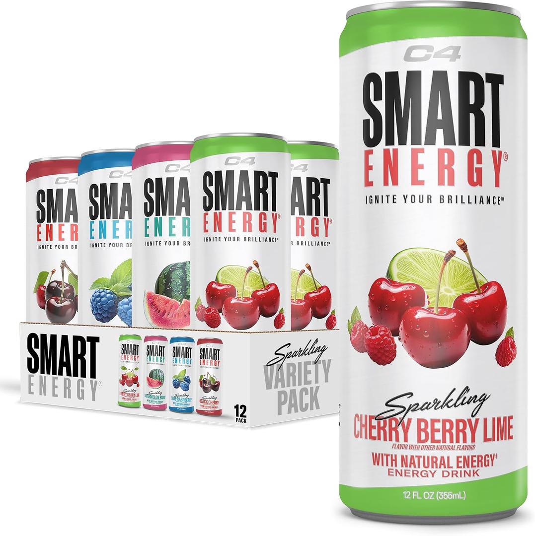 C4 Smart Energy Drink Variety Pack, 12 Fl Oz 12 Pack EXP 09/2026