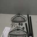 Corner Shower Caddy Tension Pole: Adjustable Rustproof 4-Tier Inside Bathroom Organizer - 47-121 inch Quick Installation Bathtub Shelves for Shampoo Storage - Rod Floor Standing Bath Rack - Black