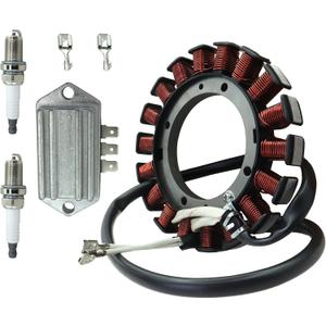 237878-S Stator KIT, 15/20 AMP for Kohler CV460 CV490 CV492 CV493 CV15 CV18 CV25 CH18 CV460S K161 K181 K241 K301 K341 Lawnmower Tractor with 25 403 03-S Regulator Rectifier&Spark Plug