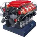 Playz V8 Combustion Engine Model Kit That Runs - Build Your Own STEM Mini V8 Model Engine Kit for Adults & Kids Age 12+, Visible V8 Mini Engine Kit That Works for Adult w/ 270 STEM Parts
