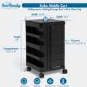 Kubx Rotating 4-Sided Mobile Storage Organizer with Glass Top Multiple Compartments
