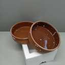 Restaurantware-Terra Tek 34 Ounce Terracotta Cazuelas, 2 Brown Glazed Clay Pots For Cooking - Oven-Ready, Microwavable, Terracotta Serving Pots, Dishwashable, For Cooking And Serving (34 oz - 7.5"/2 Count)