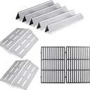 Stainless Steel Flavorizer Bars, Heat Deflector and Cast Iron Grill Grates Replacement Parts for Weber Genesis 300 Series, 7620, 7622, 7524, E310 E320 E330 S310 S320 S330 EP310 EP320 EP330