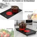 GIHETKUT Electric Cooktop,Built-in and Countertop Electric Stove Top, 2100W 110V Electric Burner 9 Heating Level, Timer & Kid Safety Lock, Sensor Touch Control 2 Burner Electric Cooktop.