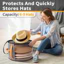 kushon Oversized Clear Hat Storage Box for Women, Cowboy Hat Organizer for Closet, Wide Brims Hat Case with Carrying Handles, Hat Bag (Grey)