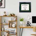 GMFrames 11x14 Diploma Degree Frame with Green Mat or Display 15x18 Certificates without Mat,Solid Wood,Black Finish with Intricate Black Rope Detail,UV Protection Acrylic