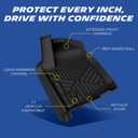 Michelin Vehicle Mats, All-Weather TPE Custom Fit Liner for 2019-2026 Silverado/Sierra 1500 & 2020-2026 2500/3500 Crew Cab Bucket Seat Carpet Floor with Rear Under-Seat Storage, Premier