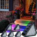 Solar Step Lights, Stair Fence Halloween Lights IP67 Outdoor Waterproof LED Deck Light for Garden Yard Patio, Porch, Front Door, Outside, Pathway, RGB 6 Pack