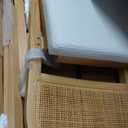 Nathan James Bailey 19 in. Boucle Dining Chair, Upholstered Side Chair with Natural Woven Rattan Back and Solid Wood Legs, Natural Brown/Rattan/Cream Boucle (Warm Pine Rattan)
