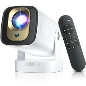 [ Auto Focus / Keystone] Short Throw Projector with Wifi and Bluetooth 5.4, 1080P Native Projectors 4K, Built in Apps, Mini Portable Proyector for Outdoor Movies (2026 Upgrade, White)