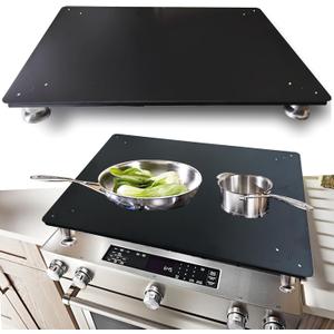 Stainless Steel Stovetop Cover Countertop Workspace with Adjustable Legs, Large Cutting Noodle Board for 30 Electric and Gas Stove Burner and RV Cook Top Cover, 29.5 x 21.2 x 3 Inches