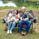 Timber Ridge Double Camping Chair Heavy Duty Outdoor Folding Camp Couch | 600 lbs Ultra-wide Loveseat Camping Chairs Perfect for Campsites, Patio/Lawn, Soccer Games or Other Youth Sports, Supports