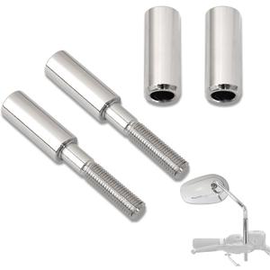 FOVPLUE 2" Rearview Mirror Stem Extension Adapter Kit for Harley all models,for Sportster Touring Softail Dyna,5/16-24 Fine Thread,Chrome