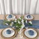 Dusty Blue Cheesecloth Table Runner 12 Ft and 10 Napkins, Rustic Gauze Sheer Table Runner for Farmhouse Boho Wedding Bridal Baby Shower Birthday