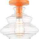 Livex Lighting, 52830-77, Everett, Semi-Flush, Shiny Orange
