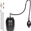 4 Inch Inflatable Pipe Plug Balloon Kit with Extension Hose, Safety Chain & Pump, Rubber Sewer Test Ball for Drain Blocking, Plumbing Pressure Testing/Leak Detection(Fits 3.8"-4.2" Pipes)
