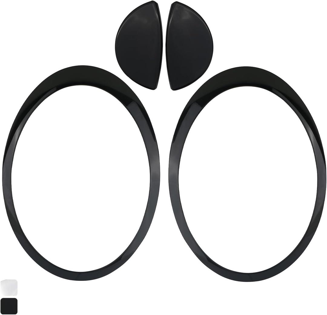 Osompar Headlight Trim Ring with Headlight Washer Cover Compatible with 2007-2015 MINI Cooper Gen2 R55 R56 R57 R58 R59 Black Pair Replaces 51137149905 61672752559 Driver Passenger Side