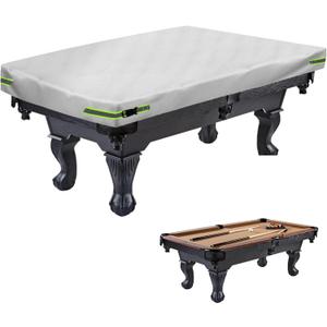 Pool Table Cover - Billiard Table Cover, 600D Waterproof Covers for Billiard Pool Table, Heavy Duty Scratched-Free UV Protection Snooker Furniture Table Cover (9ft, Grey)