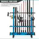 Savior Equipment Fishing Rod Rack Holder Organizer, 24-48 Slots to Hold Fresh Salt Water Spinning Rods & Reel Combo, Lightweight Aluminum Vertical Fish Pole Garage Storage Ground Display Stand