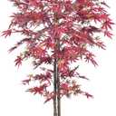Artificial Tree-5FT Artificial Red Maple Tree-Fake Potted Tree with Silk Leaves-Tall Artificial Plants for Home Office Living Room Hallway Decor Indoor (3ft 3in)