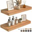 INHABIT UNION 24in Beech Floating Shelves for Wall, Set of 2, Decor Storage