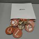 Suzile 28 Pieces Christmas Stocking Name Tags Xmas Wooden Stocking Tags with Beads DIY Rustic Xmas Letters Hanging Ornaments for Christmas Tree Farmhouse Decorations（Classic）