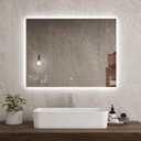 BYECOLD Smart LED Bathroom Mirror (32"x24") with WiFi Weather Display & Anti-Fog, Dimmable Backlit Vanity Mirror with 2 Colors, Adjustable Brightness, Horizontal Wall Mounted