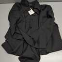 Women's Basic Button Down Shirts Long Sleeve Plus Size Simple Stretch Formal Casual Shirt Blouse (Black, L)