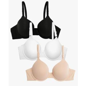 Fruit of the Loom Women's Smooth Cotton T-Shirt Bra Pack - Ultra-Soft, Flexible, and Invisible Under Tees, 36C