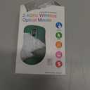 memzuoix 2.4G Wireless Mouse, 1400 DPI Computer Mice USB Receiver, Portable Wireless USB Mouse Battery Powered Cordless Mice for Laptop, PC, Desktop, 5 Buttons (Dark Green)