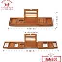 XcE Teak Bathtub Caddy Tray - Expandable to 41 Inches with Book Stand, Soap Holder & Anti-Slip Pads for Luxury Bath Spa, Teak