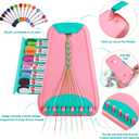 Friendship Bracelet Making Kit for Girls Ages 8-12, Kids Jewelry Making Kit with 28 Pre-Cut Threads and Letter Beads, Arts and Crafts for Kids, Birthday Easter Gifts for 6 7 8 9 10 11 12 Year Old