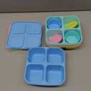 4 Pcs Snack Box Containers Set, Reusable 4 Compartment Lunchable Container with 2Pcs Sauce Containers, Stackable BPA-Free Bento Box for School, Work, Travel (4 Color)