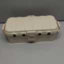 Flemoon Medium Outdoor Electrical Box (11.5x5.2x4 inch), IP54 Waterproof Extension Cord Cover w/6 Cable Entry Ports, Weatherproof Connection Box for Power Strip, Timer, Holiday Lights, Almond