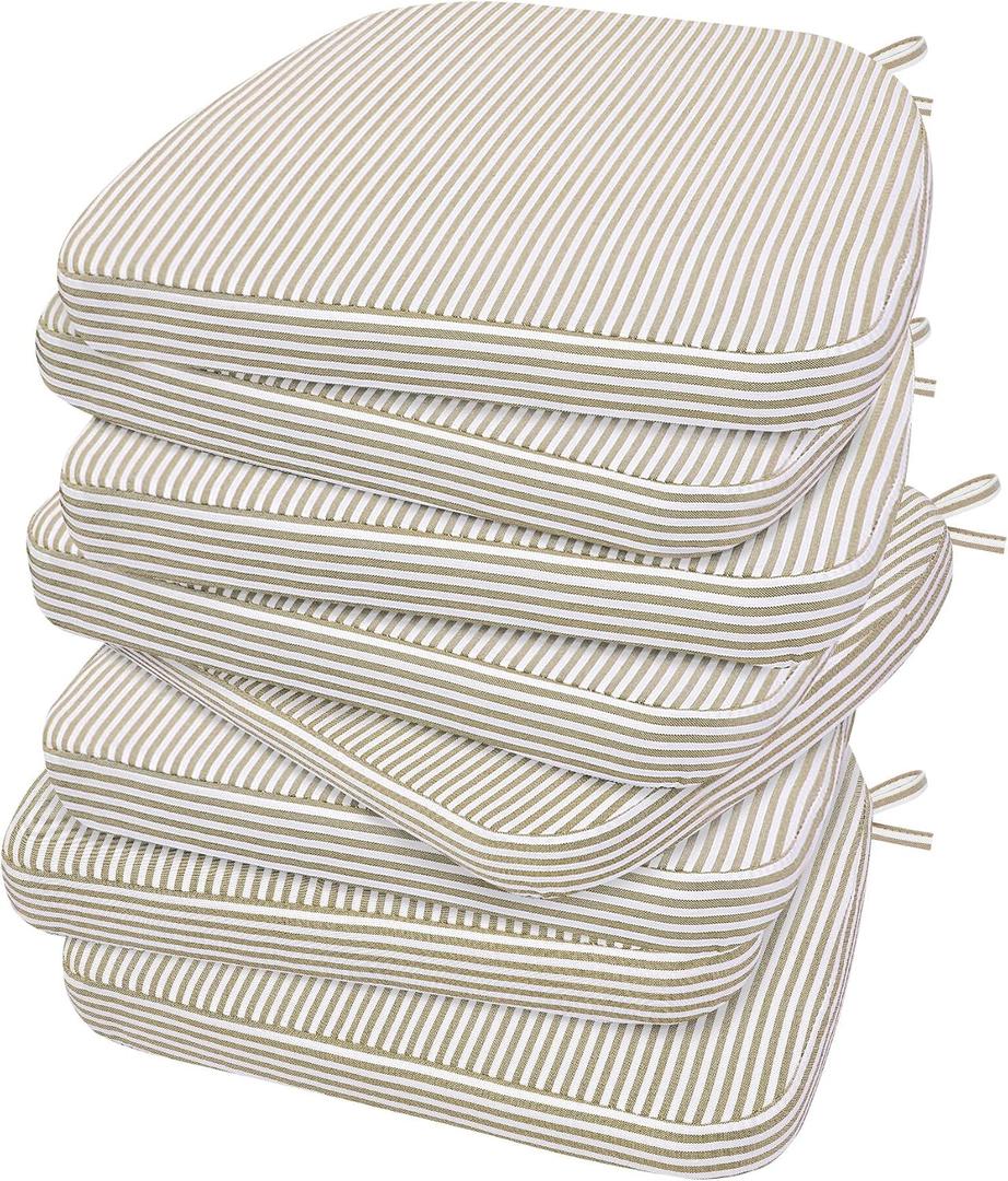 AAAAAcessories Chair Cushions for Dining Chairs, 17 x 16 x 2 in, Set of 8, 17x16x2"-8 Pack